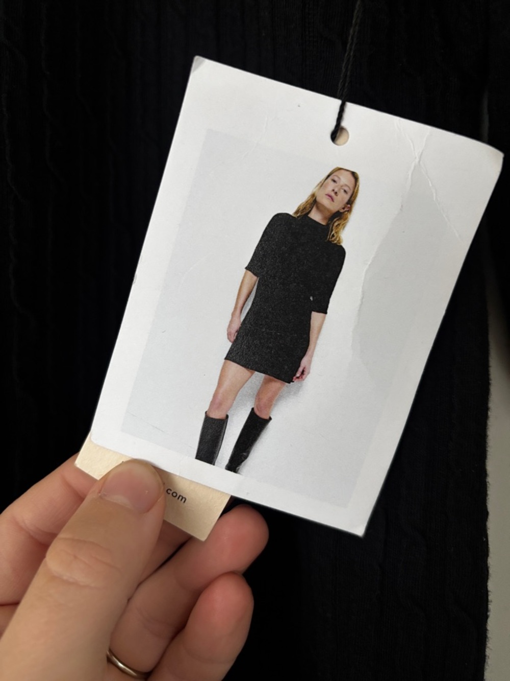 Nation Los Angeles Black Ribbed Knit Dress NWT